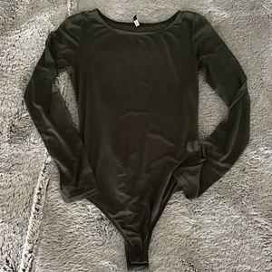 Sheer Olive Green Bodysuit